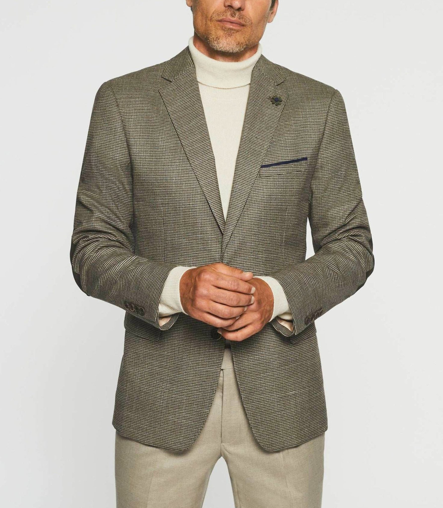 Veste motif pied de puce marron DANDY - Image 2