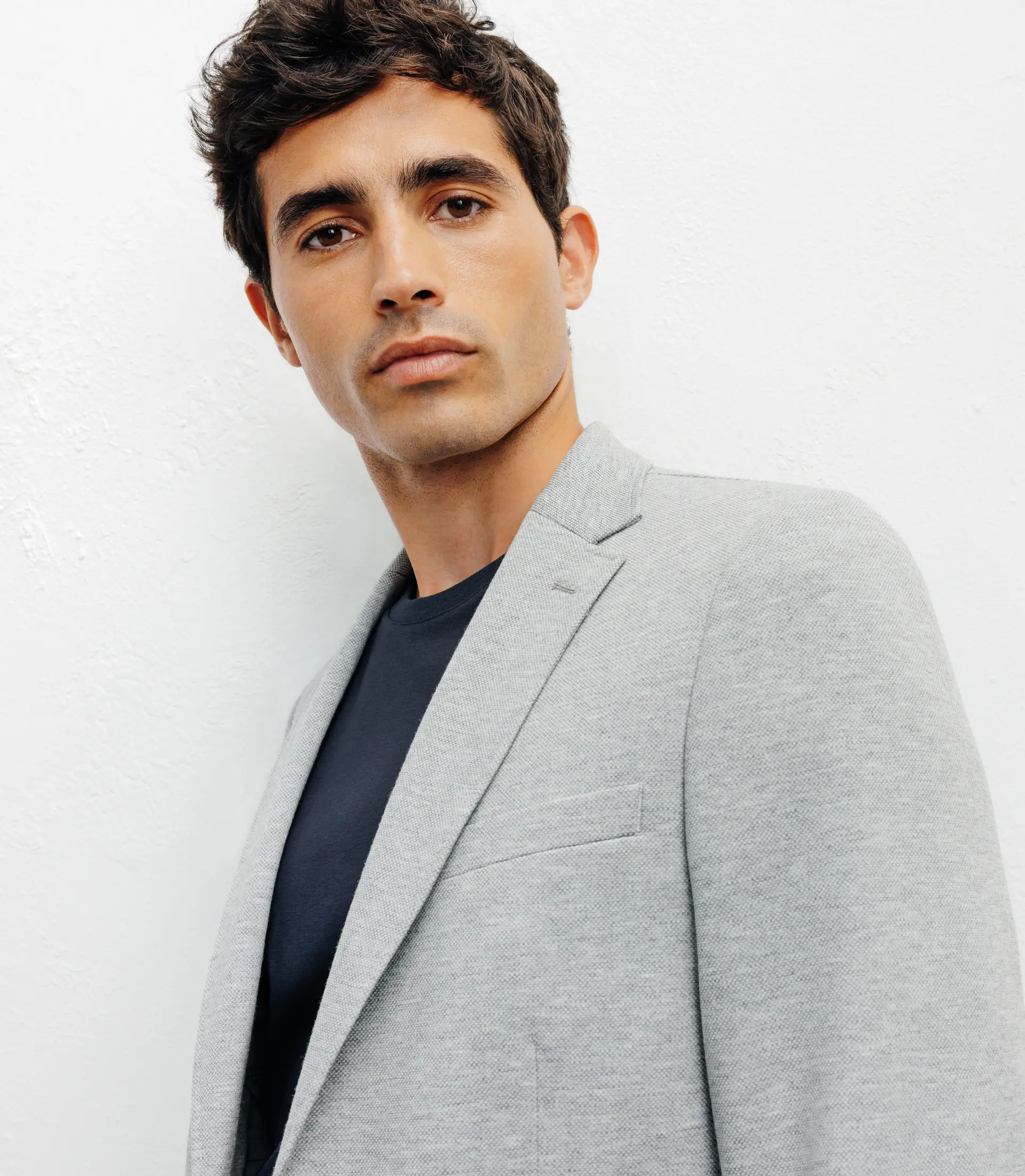 Veste ville en maille 2 boutons gris - Image 2